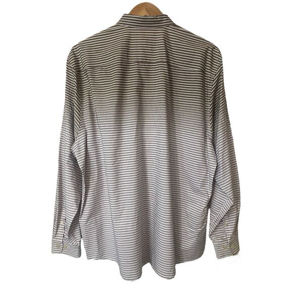 Tommy Bahama Island Modern Fit Mens  XXL Cotton Silk Button Up Shirt Brown White - Picture 8 of 13